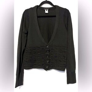 Nanette Lepore 100% Merino Wool Button Front Cardigan‎ Size Large EUC